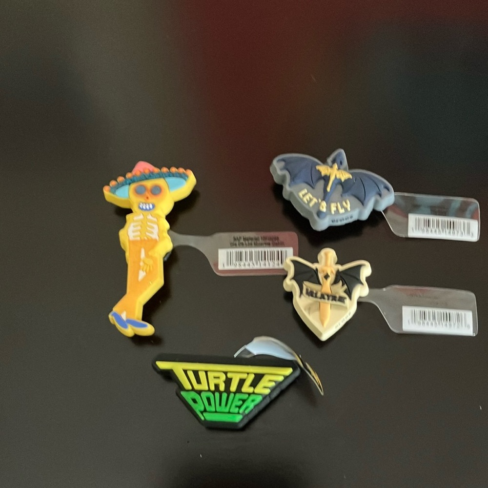 Vibrant Cartoon Shoe Charms Set the bottom one is glow in the dark